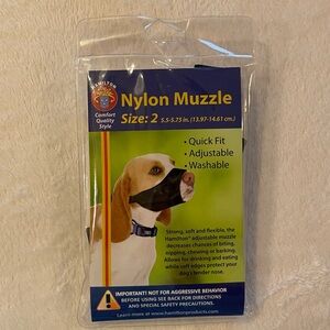 Hamilton Size 2 Nylon Adjustable Dog Muzzle 5.5”-5.75” NEW